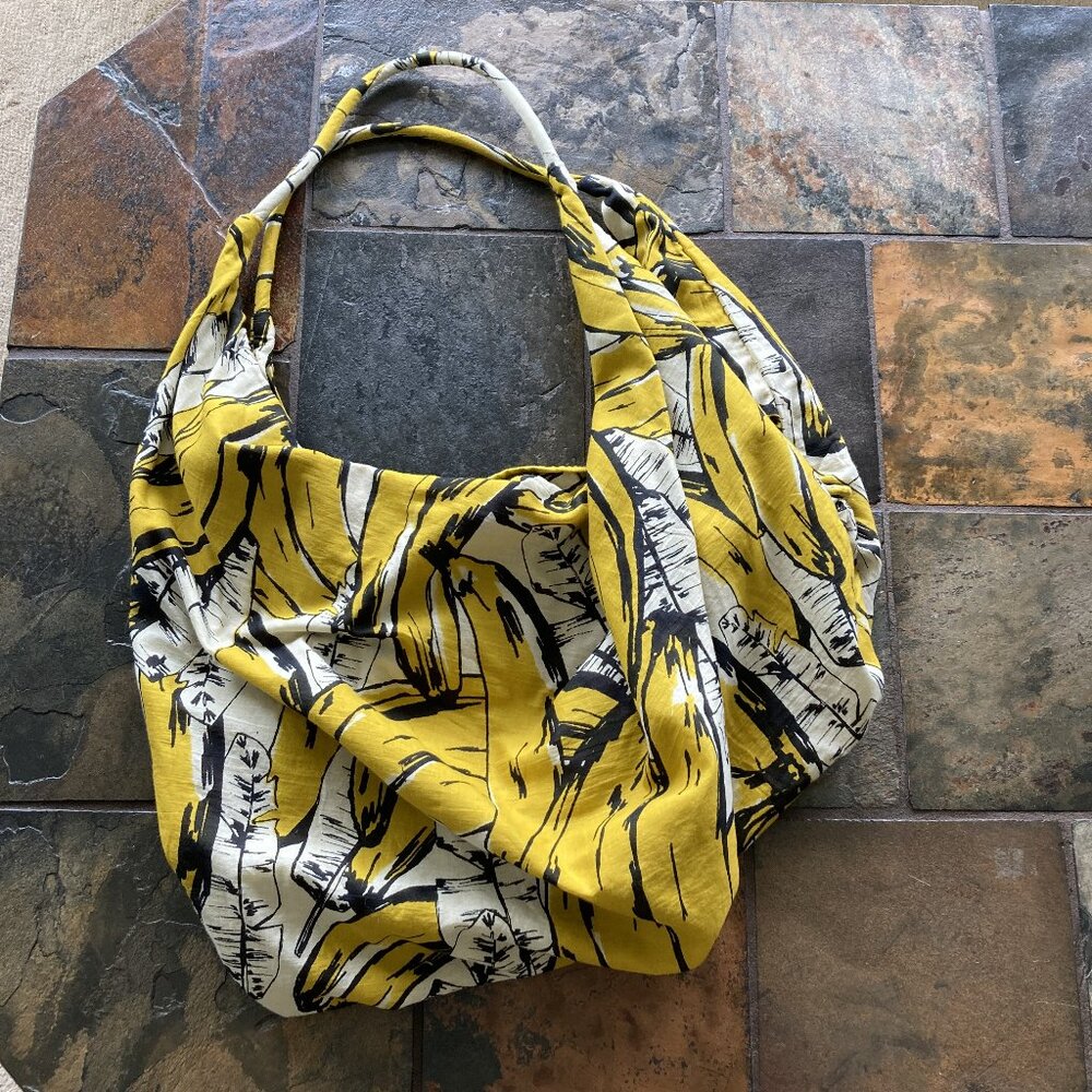 Cotton Summer Lrge Bag, Double Sided, Yellow-Black-White, Feather Lite